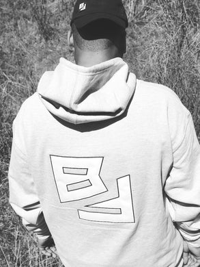 FABRIC ON FABRIC BF LOGO HOODIE - HEATHER GREY